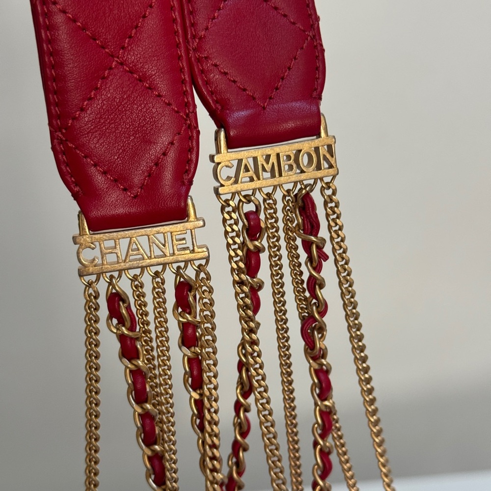 Chanel Cambon Mini Red Lambskin Flap Bag - Picture 4 of 14